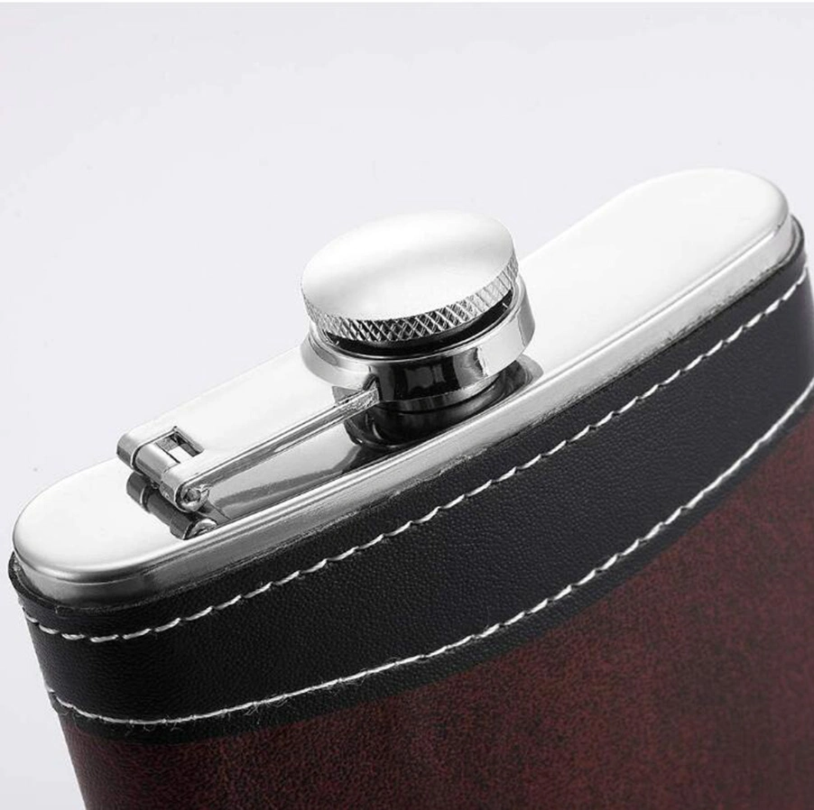 1-Er-Pack 8 Oz Soft Touch Leder Wrap Hüftflask Für Spirituosen