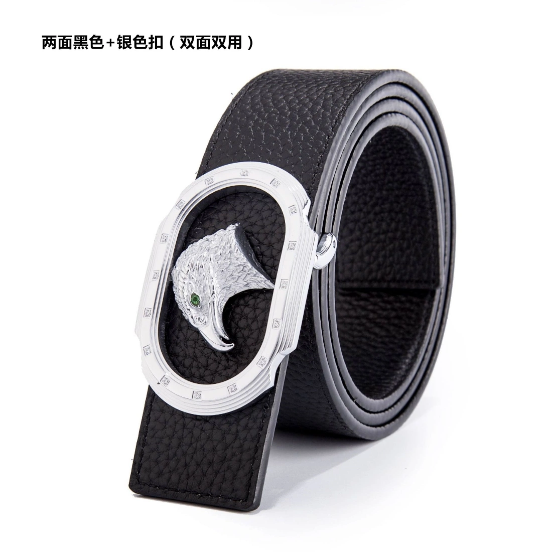 Wholesale/Supplier Automatic Buckle Custom Men Cowhide Genuine Leather Belt (genuine leather strap reversible use)