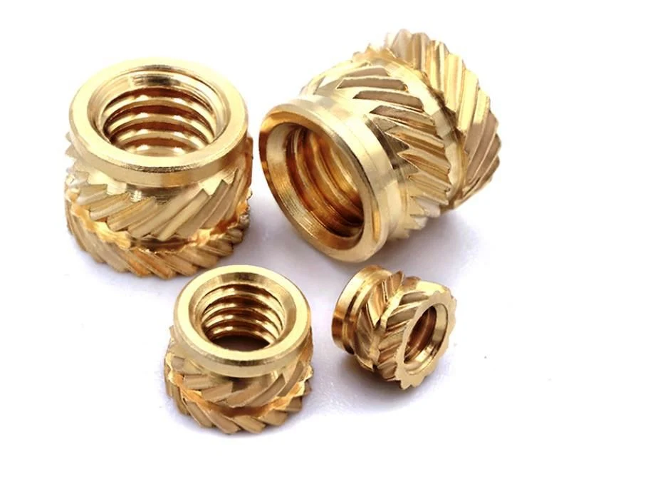 M3 M4 M5 M6 China Manufacturer OEM Copper Knurled Inserts Nut Brass Melt Insert Brass Nut