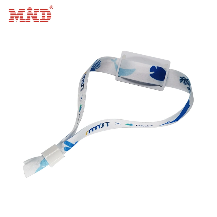 Adjustable Polyester RFID Fabric Festival Sports Event Woven Wristband