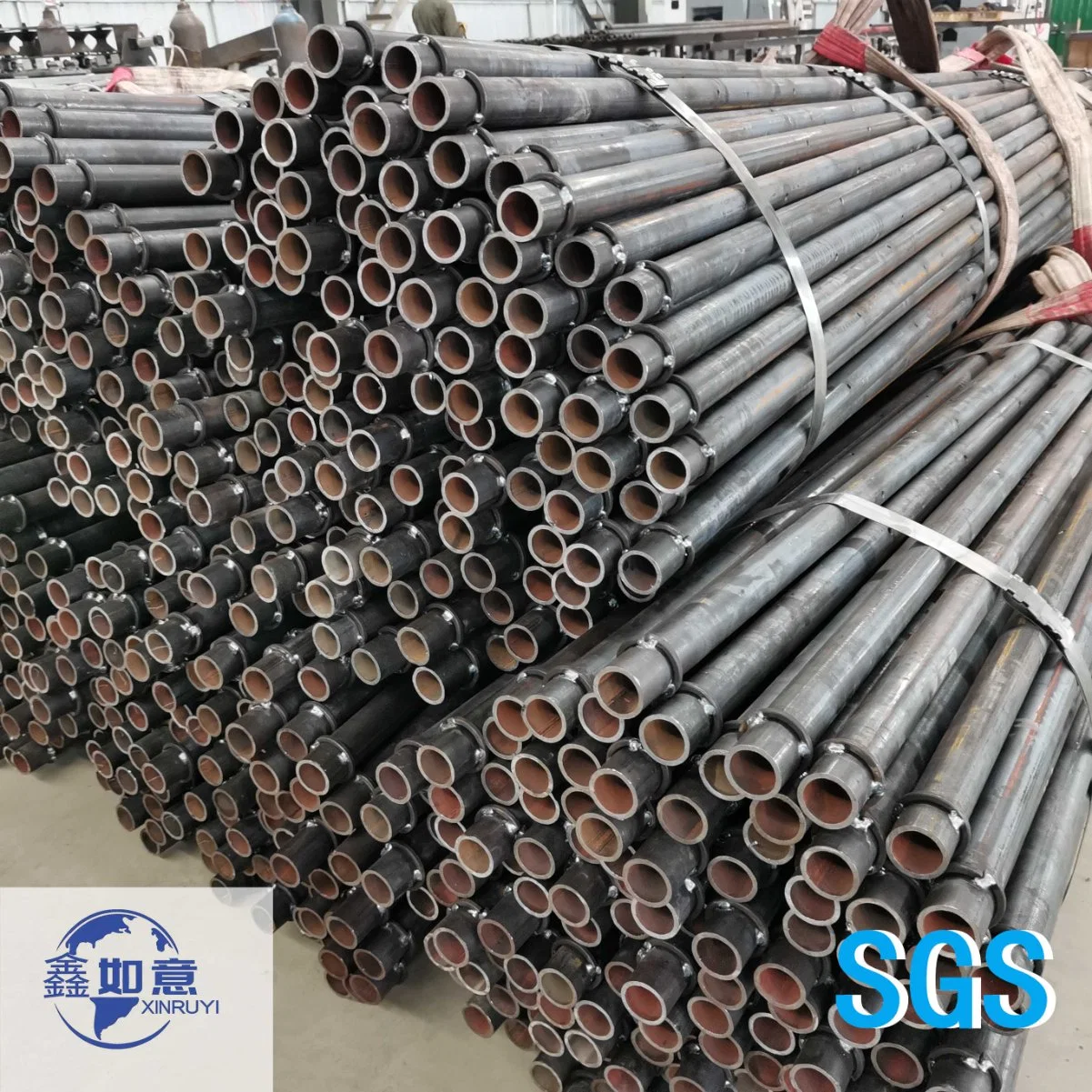 Dz40 Dz50 Dz55 Dz60 Dz65 Dz80 R780 Hot Rolled Alloy Steel NPT Threading API Threading Slotted Steel Pipe Piles for Tunnel Support with Coupling with Sharp Ends