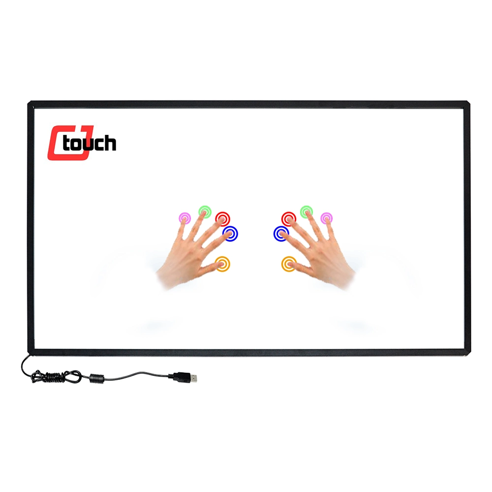 Cjtouch Whiteboard écran LCD interactif numérique 84 pouces Android 11.0 Kit d'écran tactile multipoint pour kiosque USB éducation Smart TV Touch Cadre