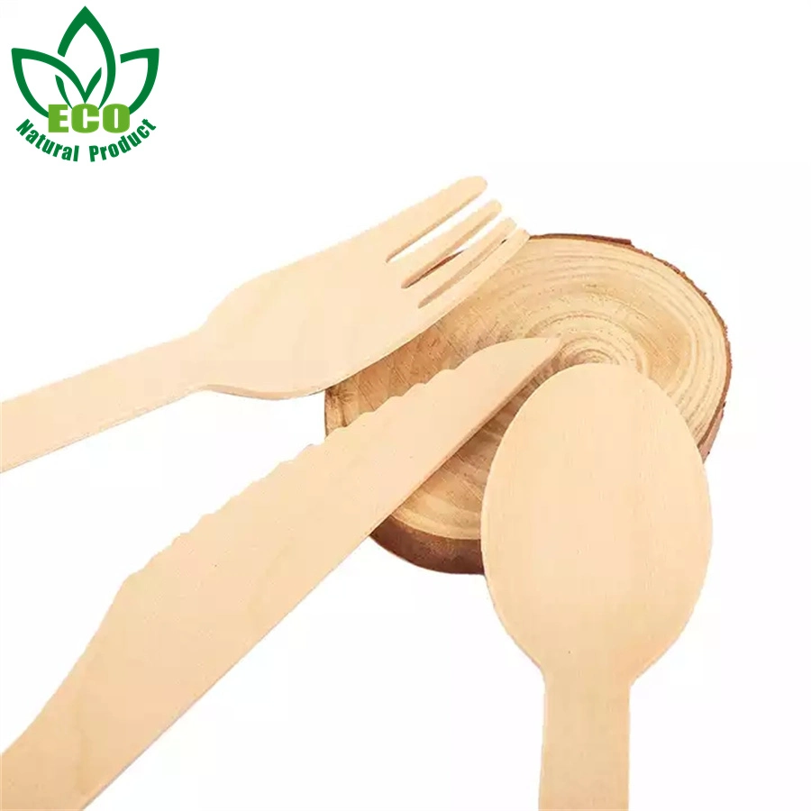 Personalização por grosso Viagem garfo de madeira bambu faca de colher Bamboo descartável Conjunto de talheres