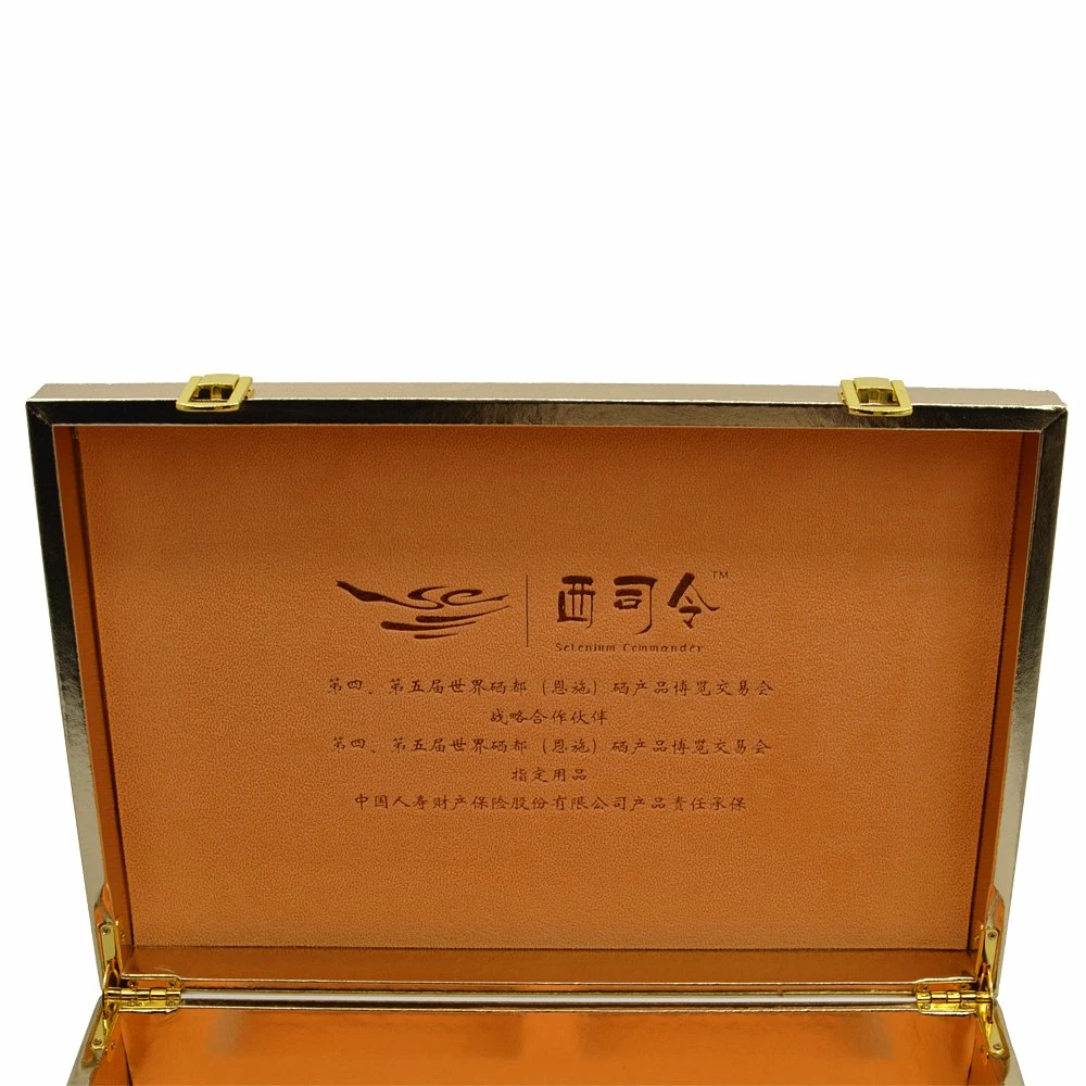 Wooden Leatherette Hinged Health Care Packaging Box