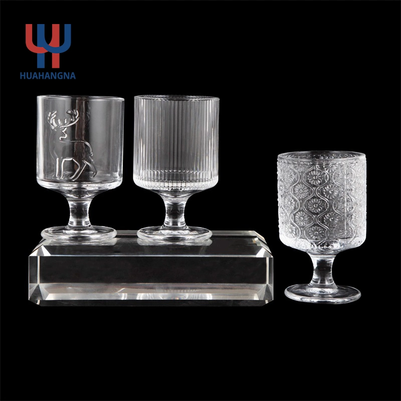 Wholesale/Supplier Transparent Creative Embossed Superior Quality Kitchenware Wine Drinking Glasses Household Glass Ware Crystal Glass Cup