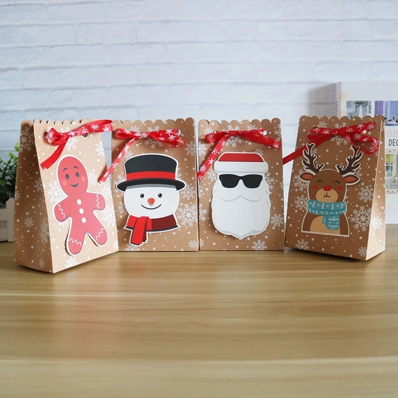 Christmas Birthday Party New Year Kraft Paper Food Gift Packing Bag