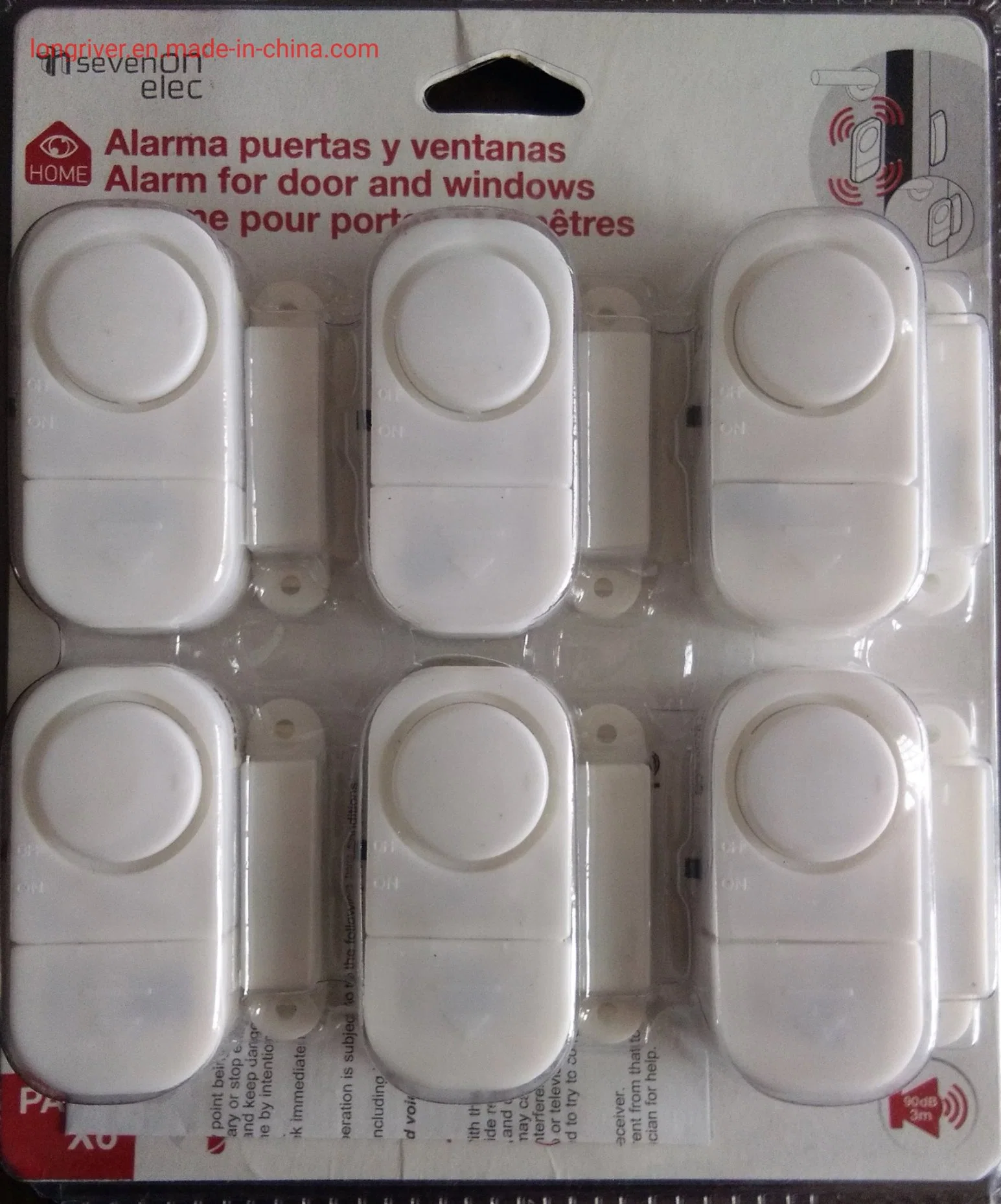 2 Ventana de la puerta de los sonidos de timbre de alarma y entrar