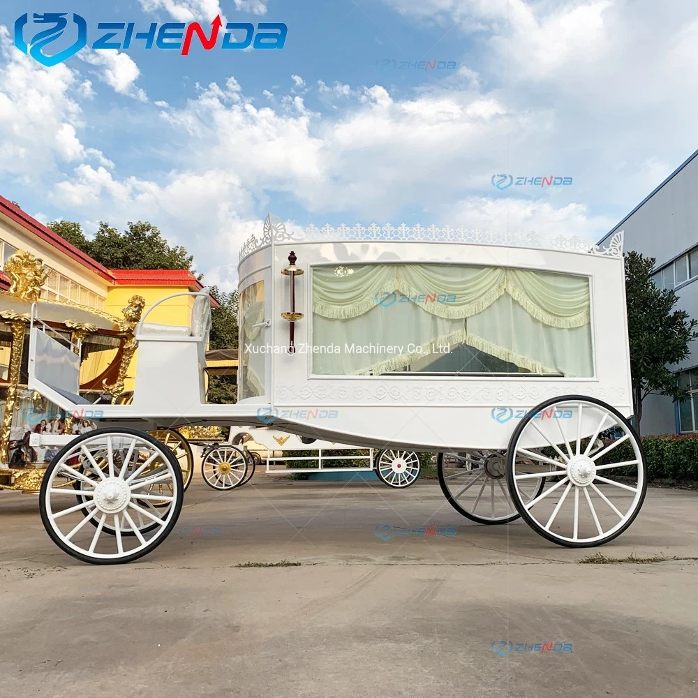 Electric Hearse/High quality/High cost performance White Funeral Car/Funeral Supplier Zhenda /Coffin Horse Carriage for Sale