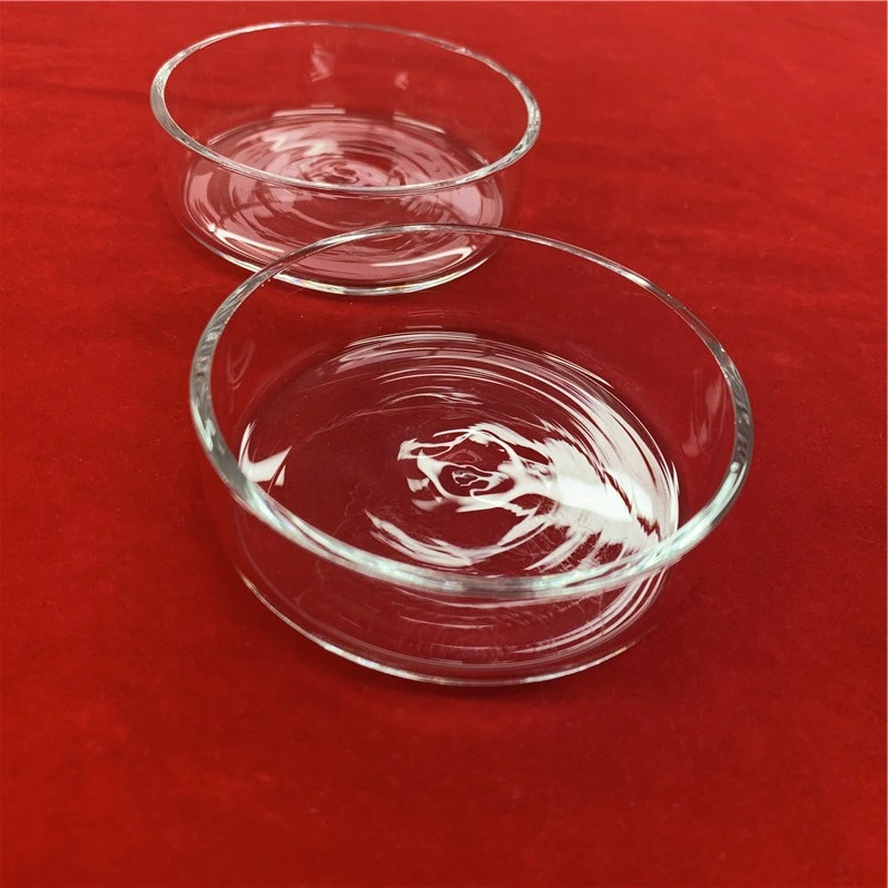 Heat Resistance Purity Customize Melting Round Clear Fused Silica Quartz Glass Petri Dish with Cover