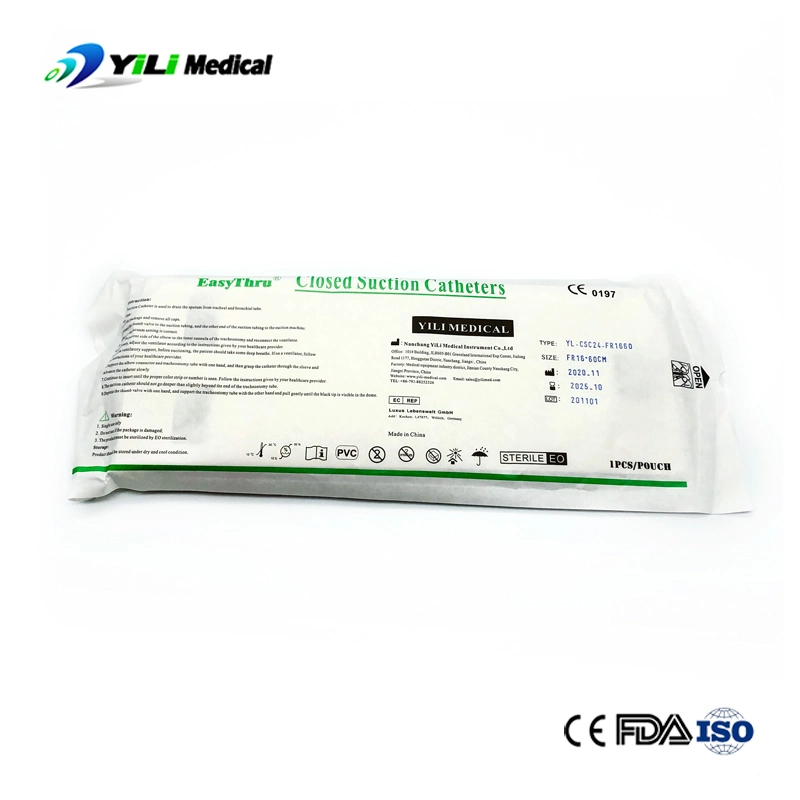 Disposable Medical Closed Suction Catheter System Pediatric Adult 72h Fr6-Fr16