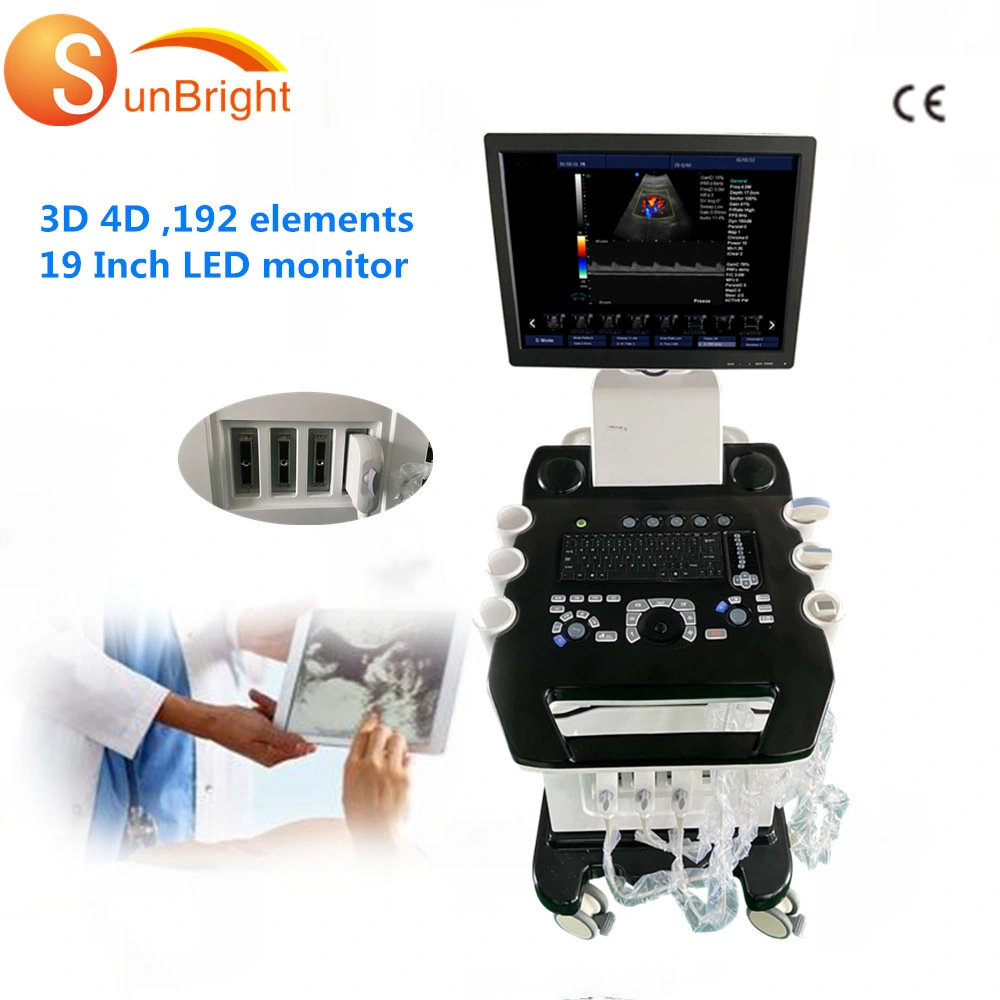 Full Digital Pregnancy Use 4D Trolley Color Doppler Ultrasound Machine Price