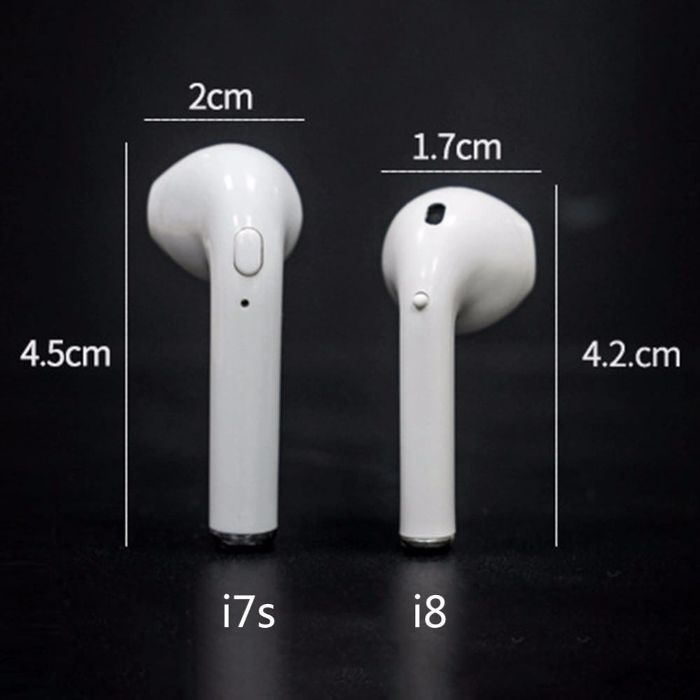 I8 écouteurs sans fil Bluetooth Casque stéréo sans fil dans l'oreille de sport avec micro des écouteurs unique I7 I7s pour l'iPhone X 8 7 Plus Téléphone Samsung