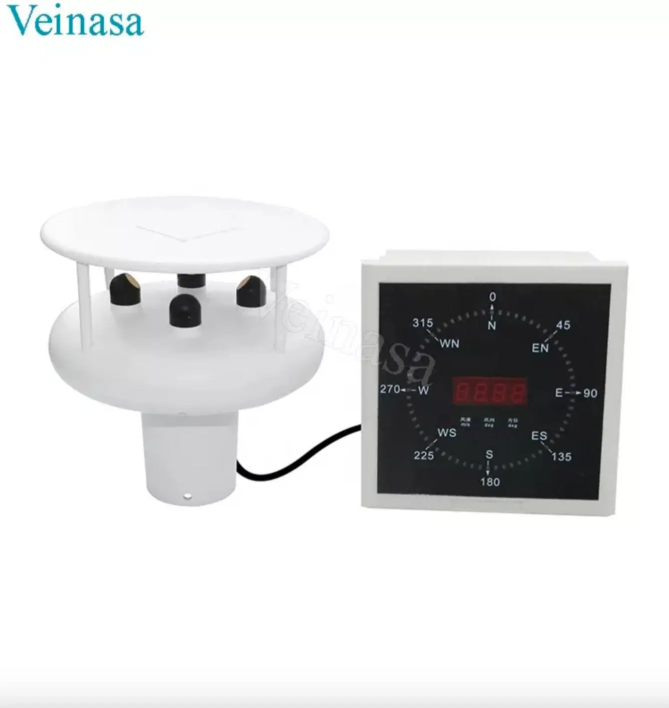 Veinasa-Cxs03-ND Nmea0183 Wind Speed and Direction Tower Crane Anemometer Meter Ultrasonic Indicator Digital LED Display