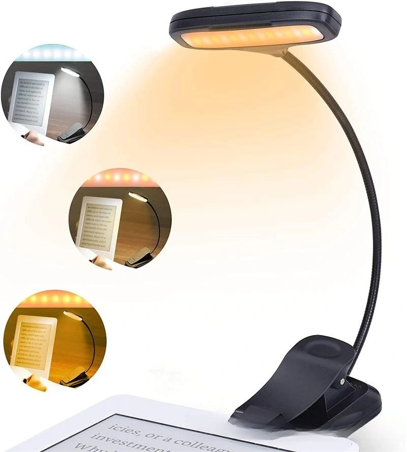 Lampe de livre rechargeable à 7 LED, clip de lecture, pour les yeux, Mini Lampe de bureau à bras flexible lampe de bureau lampe de travail