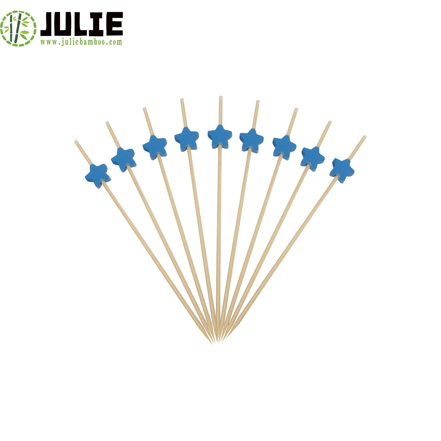 Food Grade High Quality Disposable Natural Bamboo Beaded Picks Bamboo Skewer