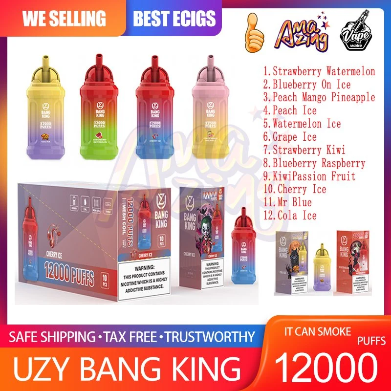 O Uzy Bang King 12000 puffs original Factory 23ml recarregável tipo C Macaco descartável