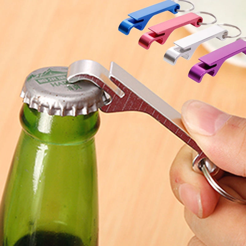 Small Portable Opener Metal Aluminum Alloy Beer Keychain Bottle Opener with Ring