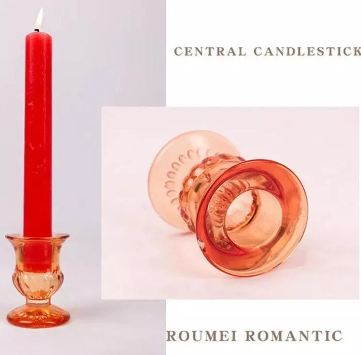 Cono de vidrio candelabro de cristal moderno portavelas velas vidrio cono de soporte de palos de la vela
