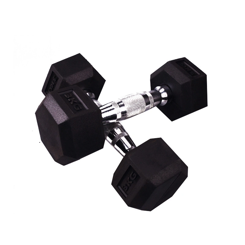 Atacado inodoro ginásio Home Fitness Hex borracha 5-100kg 5-200lb Preto O halteres pode ser personalizado