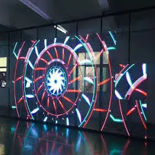 Alto brillo de Cristal en Color de Pared de vídeo LED moviendo la publicidad de la pantalla LED pantalla LED de interior de la pared de vídeo transparente