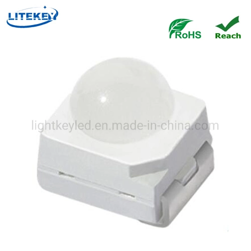 RoHS Compliant Ultra Red 3000mcd 3528 SMD LED with Domed Top 40-60 Degrees Viewing Angle for Road Traffic