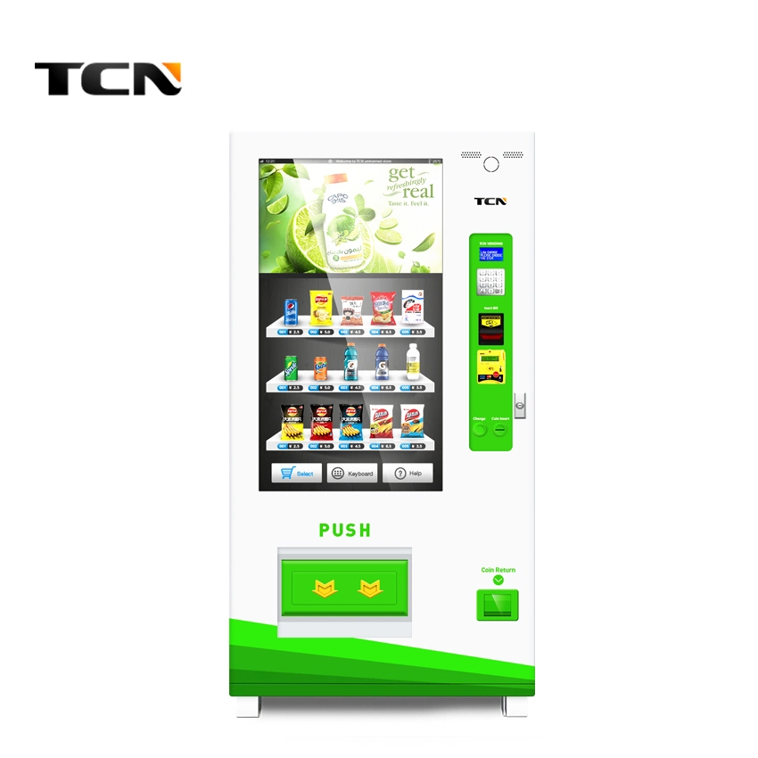 Tcn nuevo tipo de pantalla táctil LCD de pantalla de publicidad de máquinas expendedoras Máquina Expendedora de agua al aire libre para la venta de máquinas expendedoras