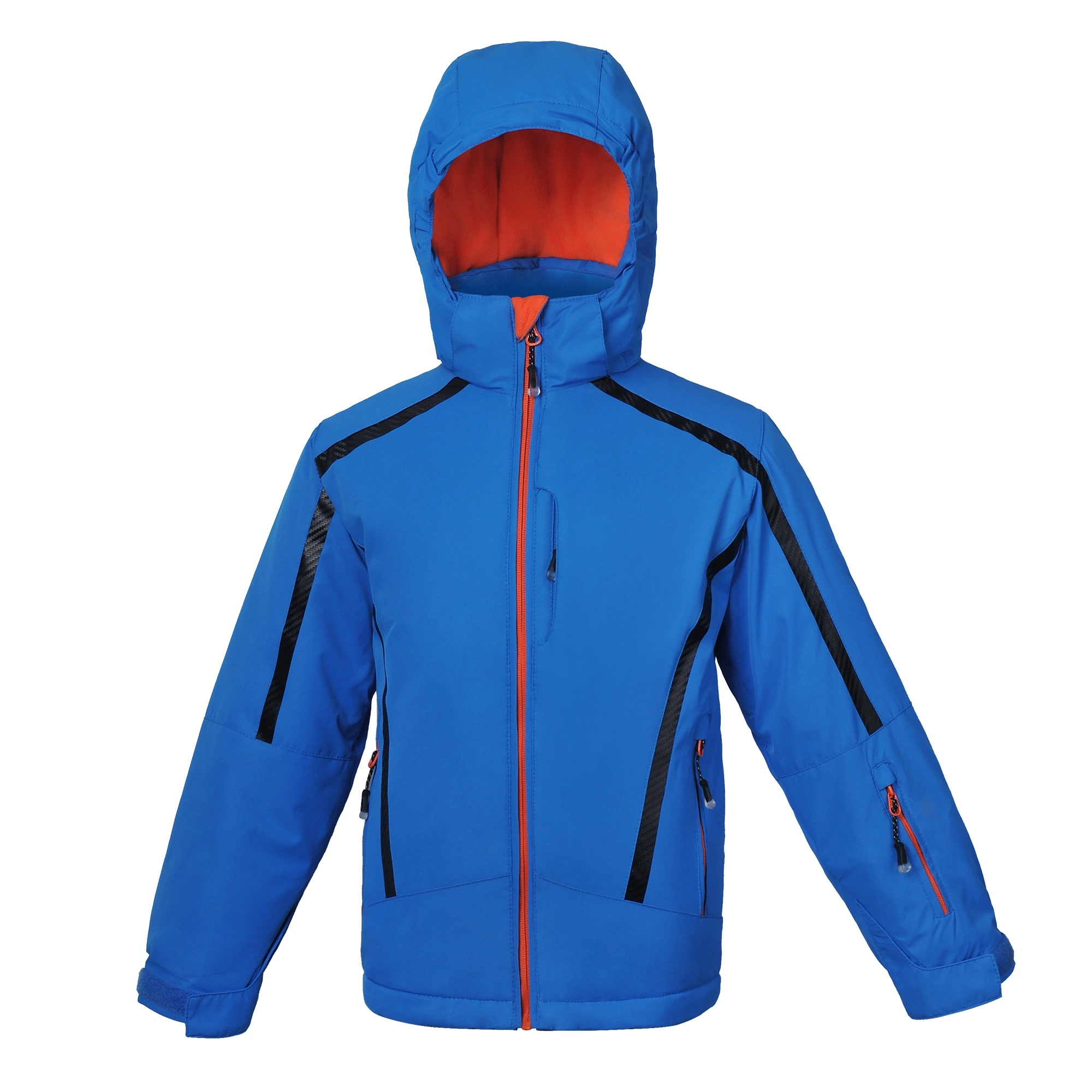 Kinderbekleidung Mode Winter Ski Polster Jacke mit abnehmter Kapuze Rosa Farbe