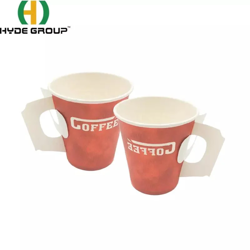 Christmas Custom Disposable 9oz Paper Coffee Cup with Handle