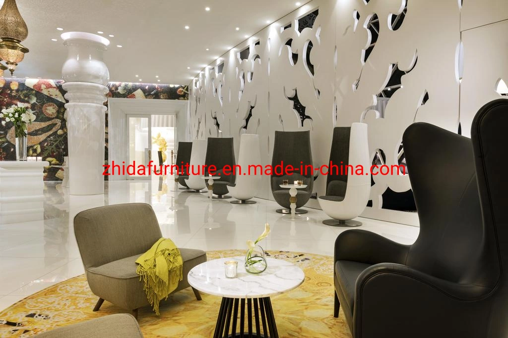 Zhida Modern Maßanfertigung Hotel Lobby Möbel Öffentliche Bereiche Möbel Flur Rezeption Tisch Stoff Sofa-Set mit Freizeit-Stuhl