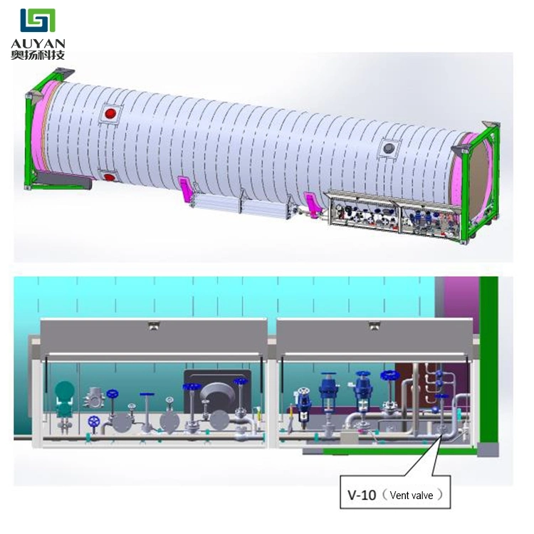 Auyan Chemicals Liquid Tank Container LNG CNG Gas Storage Tank Container