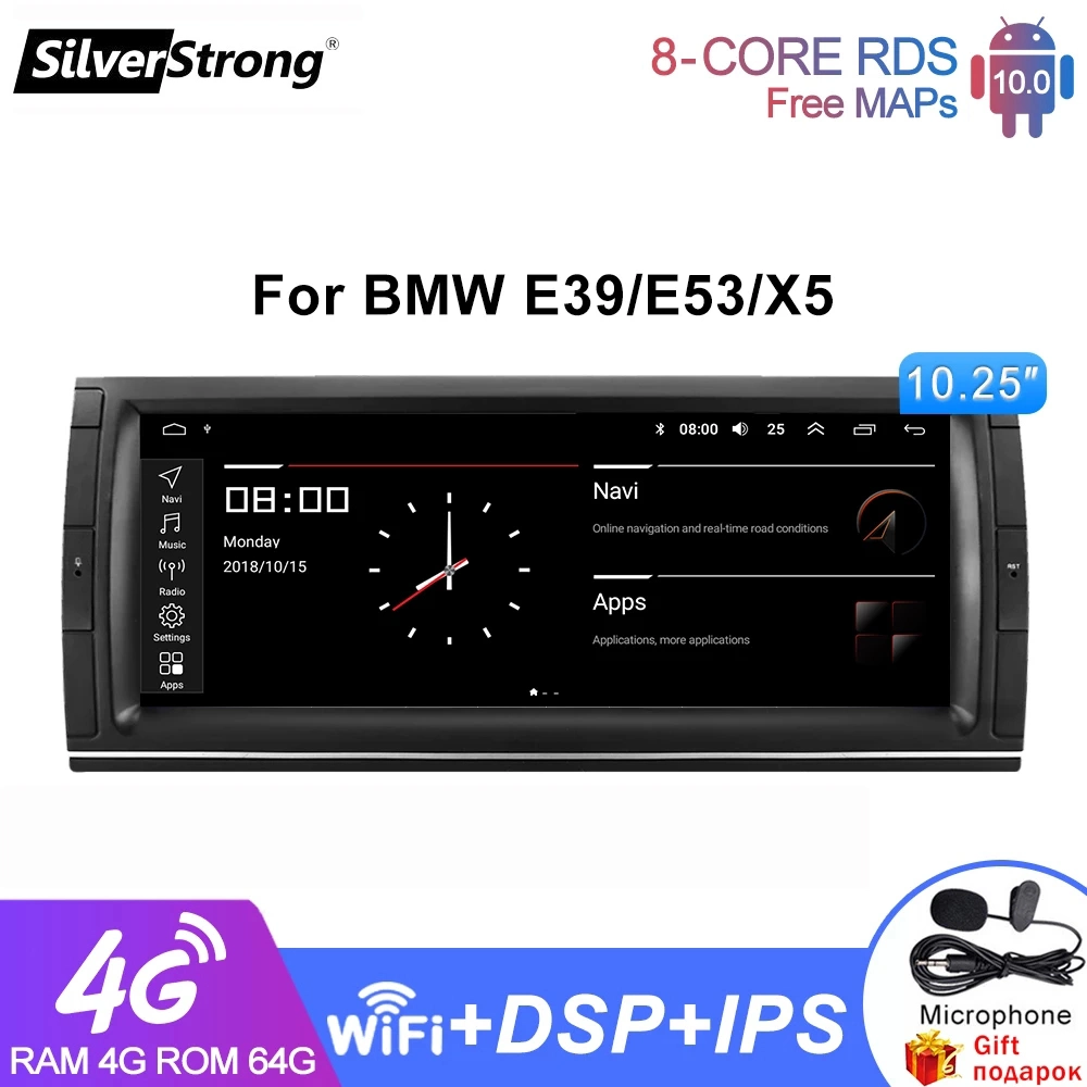 10.25'' android Car DVD Audio Radio GPS para BMW X5 E53 E39