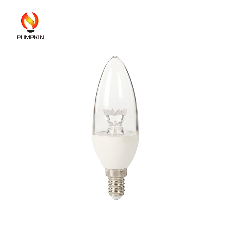 Transparent C37 5W 6W E14 LED Candle Bulb for Crystal Pendent Light