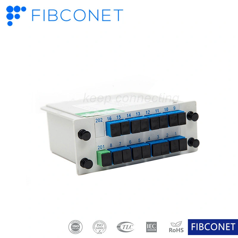 FTTH Fiber Optical Splitter Cassette Type Splitter Sc APC Upc PLC Splitter Coupler