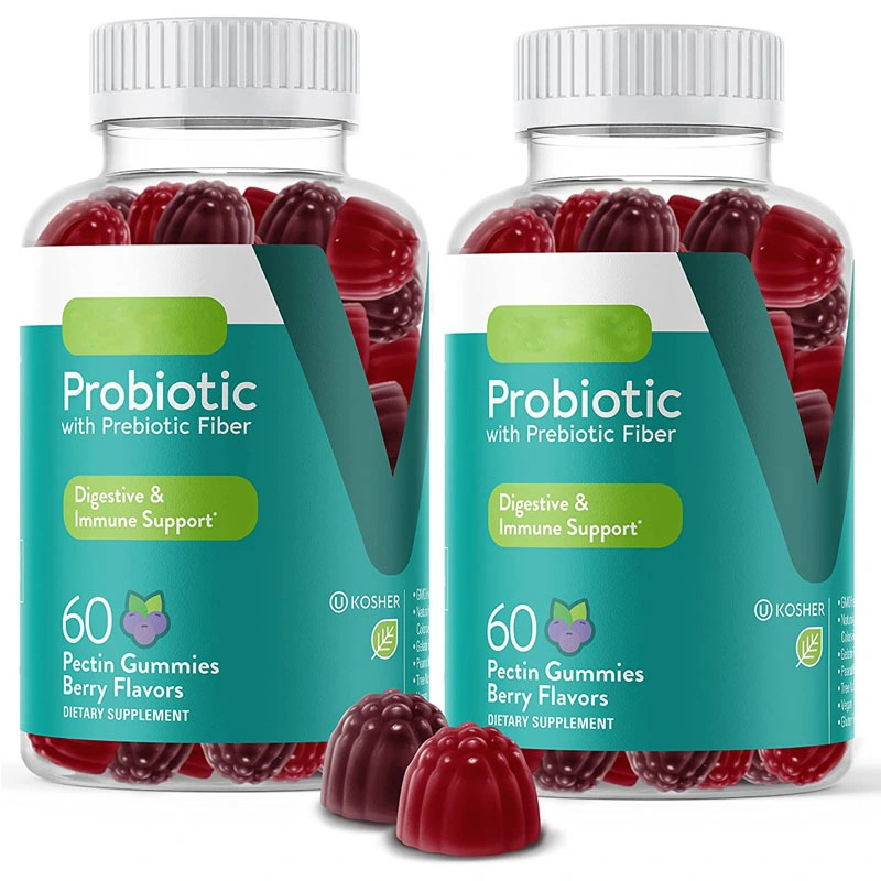 Refuerzo inmunitario Berry sabores probiótico Gummies vegano para la Mujer con el servicio de OEM