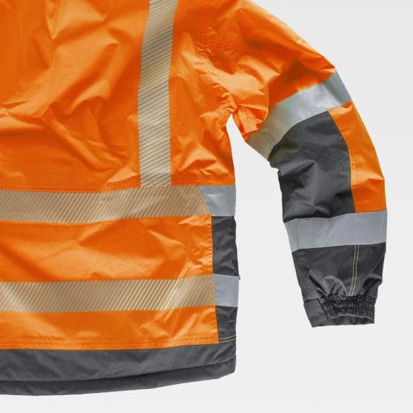 High Visibility Work Uniform Oxford Fabric Waterproof Padded Parka Reflective Safety Clothing