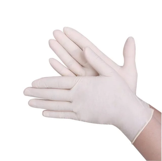 High quality/High cost performance  White Protective Disposable Latex Gloves Without Powder