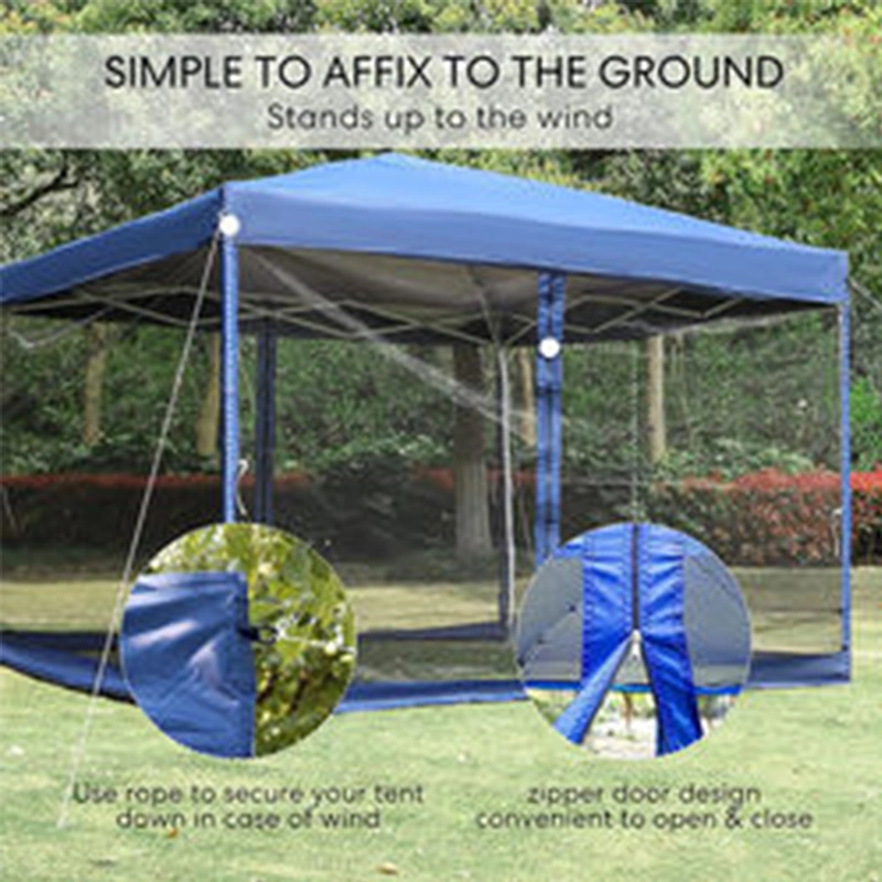 Custom Outdoor Easy Pop up Canopy Beach Backyard Tent 10 X 10 FT with Mesh Sidewalls Mosquito Net