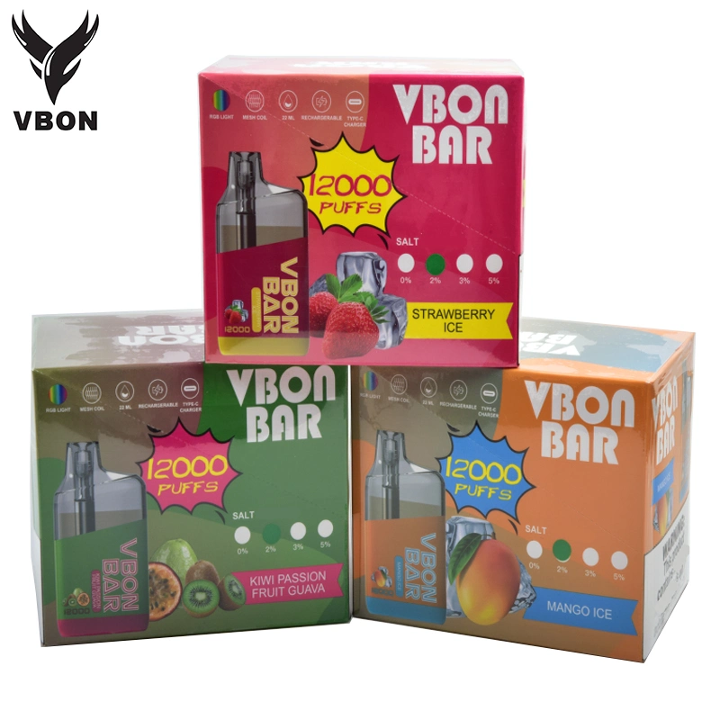 Cool Design Vbon E-Cigarette Airflow Adjustable Vape Pen 12000 Puff Bar