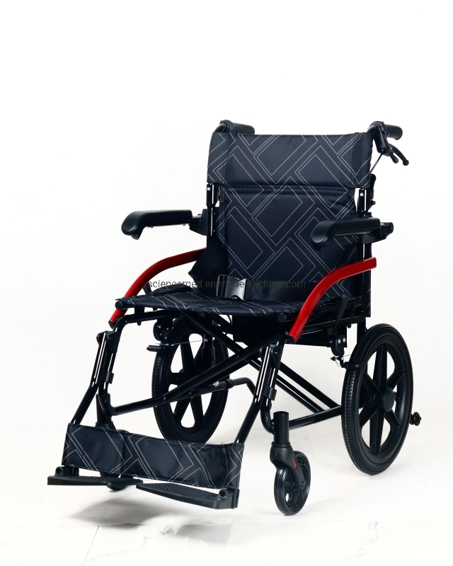 Produit parfait d'équipement médical de l'aluminium handicapés en fauteuil roulant manuel pliant léger (SC-Q05LABJ-16")