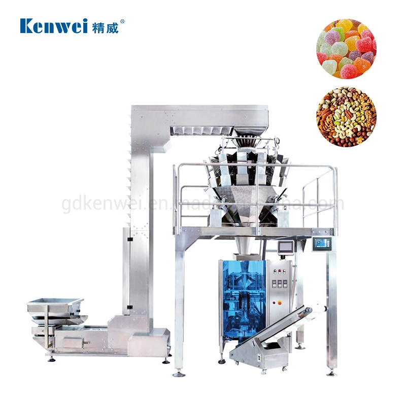 Fully Bag Vertical Automatic Filling Multi-Function Food Packing Machine with Multihead Weigher for Filling Granule Sachet Seal Pouch Packaging Machine Price