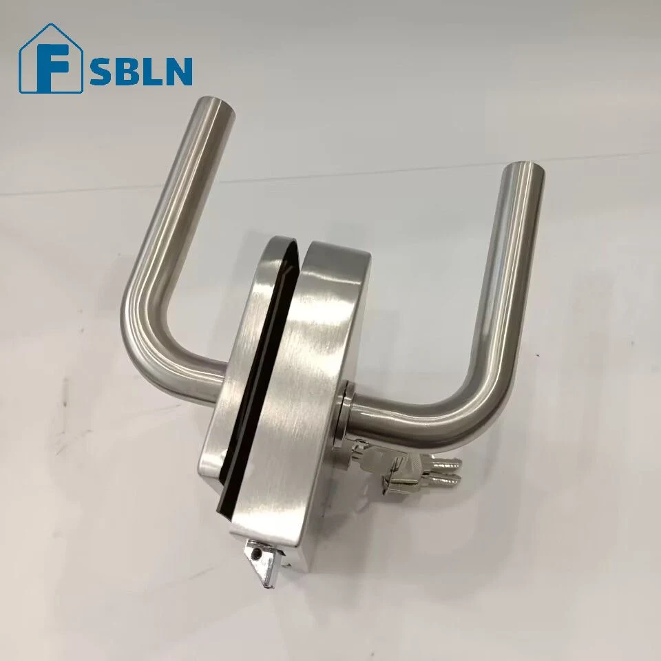 Manufacturer of Frameless Sliding Glass Door Handle Lock with High Security Stainless Steel Glass Lock and Key