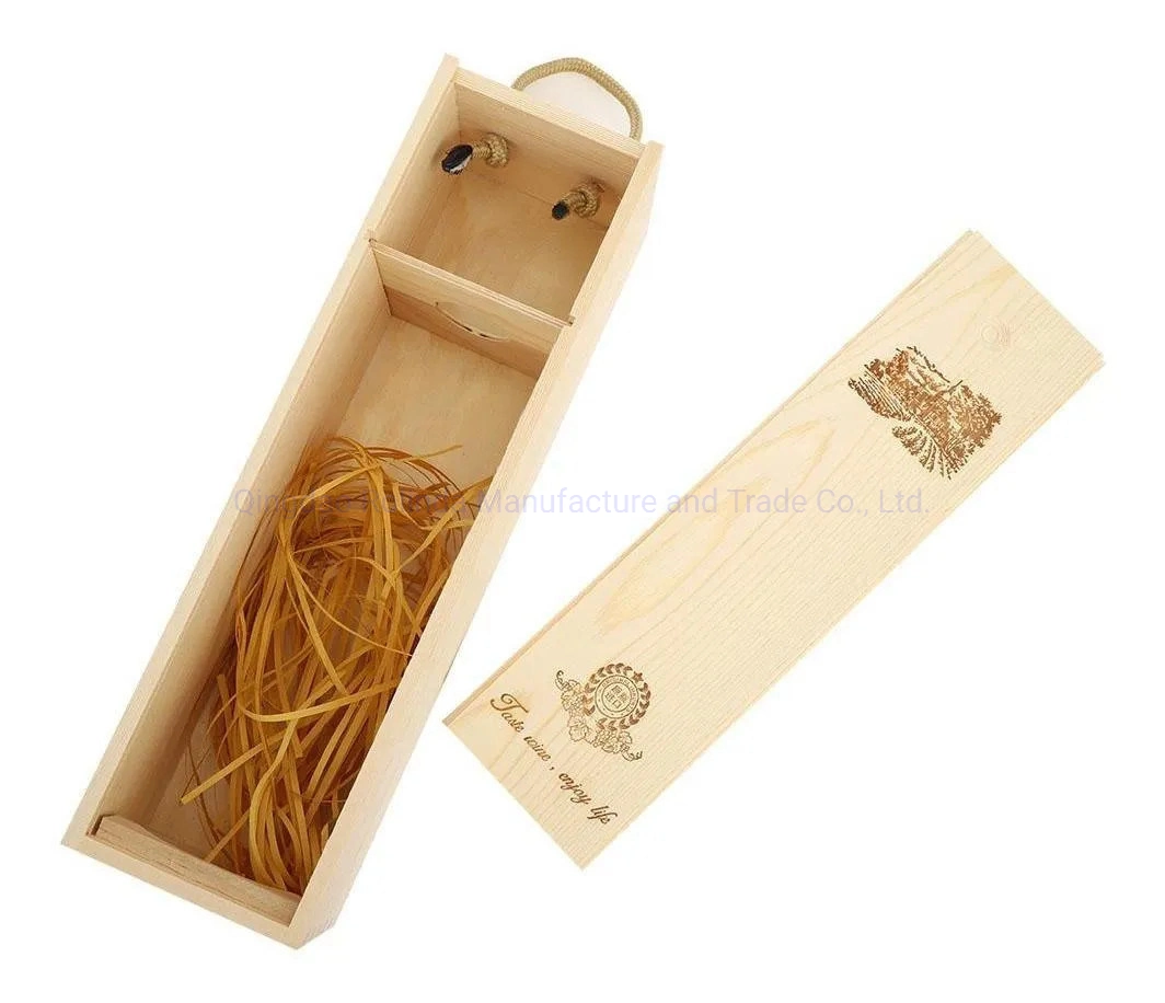 China Wholesale/Supplier Custom Laser Engraved Silk Screen Logo Wood Single Luxury Vintage Bulk Gift Wooden Wine Box