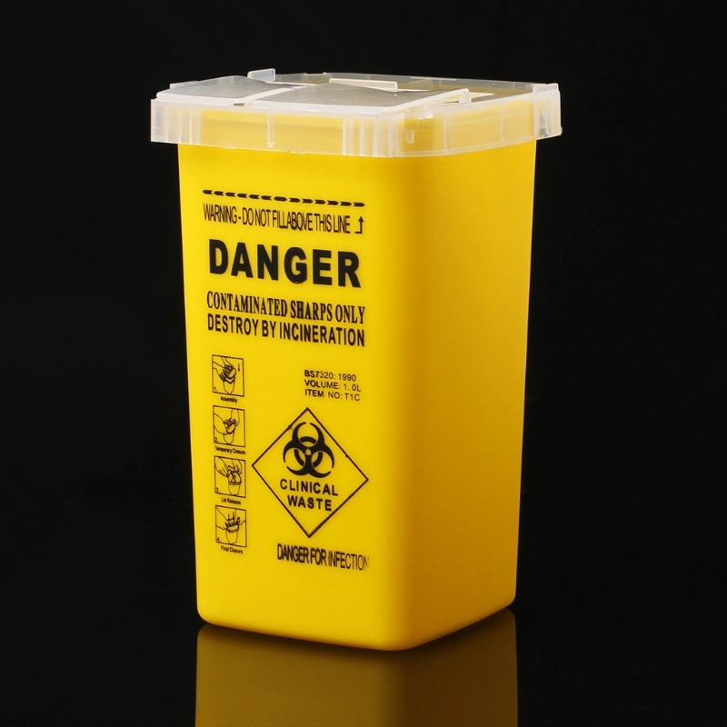 Plastic Hospital Disposable Sharp Waste Container, Biohazard Medical Sharp Box