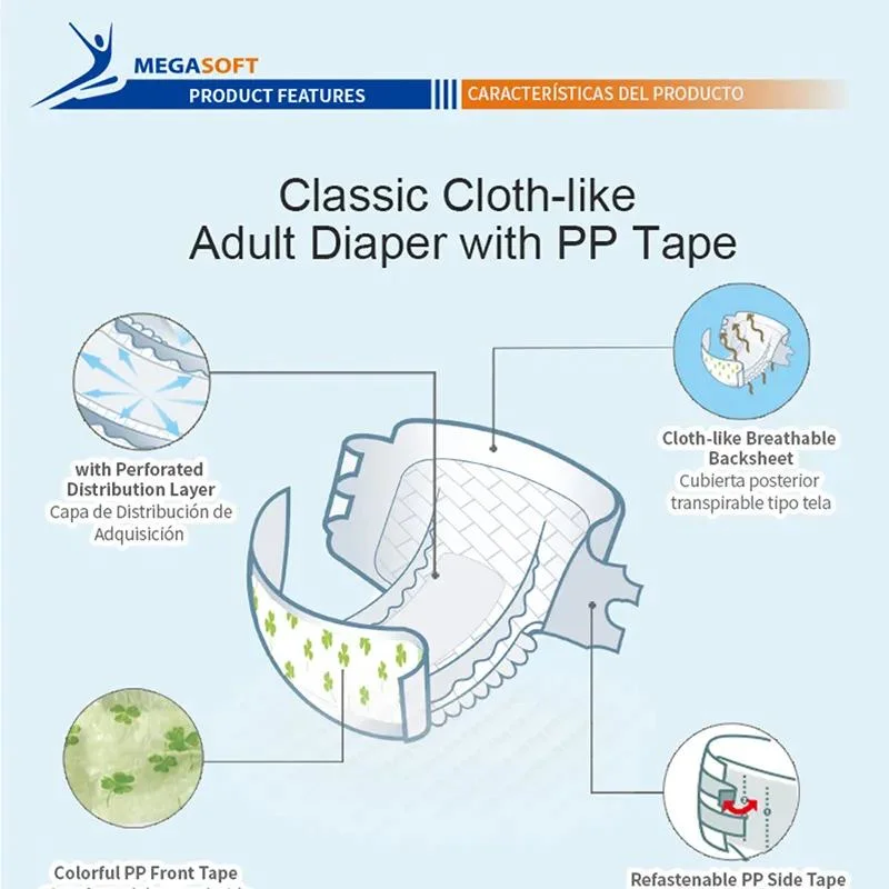 Disposable Adult Diaper with Cloth-Like Backsheet