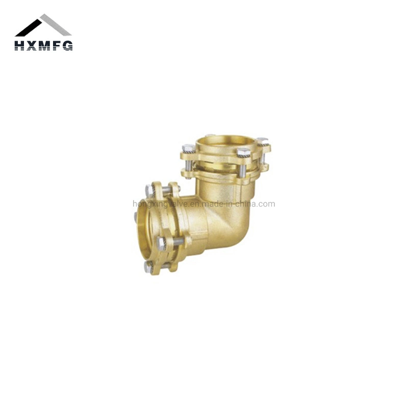 Brass Large Version Equal Compression Fitting 90 Degree PE Elbow Coupling