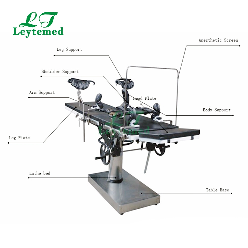 Ltst12 Manual de acero inoxidable quirúrgico común el uso médico de mesa mesa de operaciones