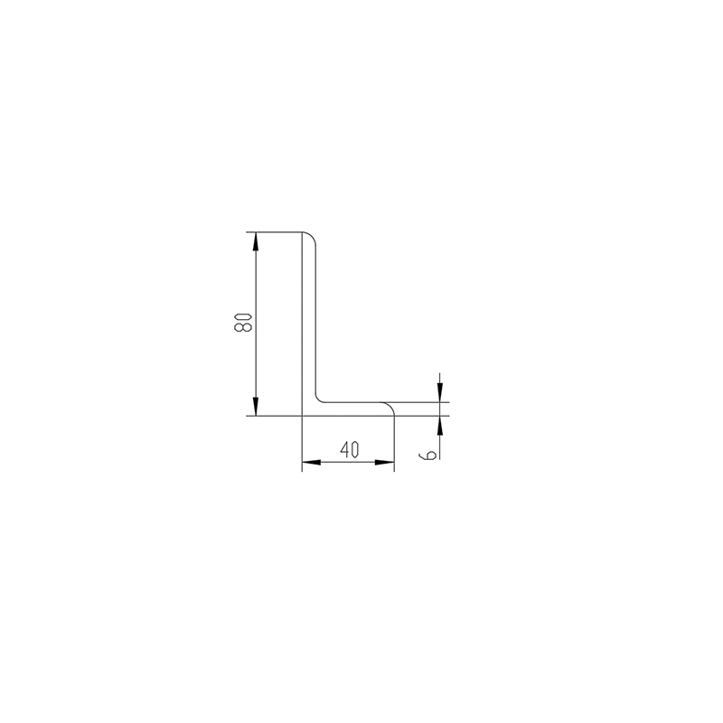 China Manufacturer 9006 Manufacture Angle Aluminium Profile 40*80*6 Aluminium Extrusion for Making Machining CNC Connector 40*80mm