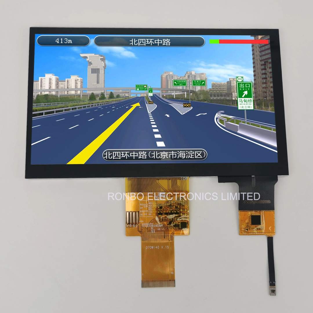 7.0 Inch 800X480 High Brightness Capacitive Touch Industrial LCD Display / 40 Pins RGB Interface