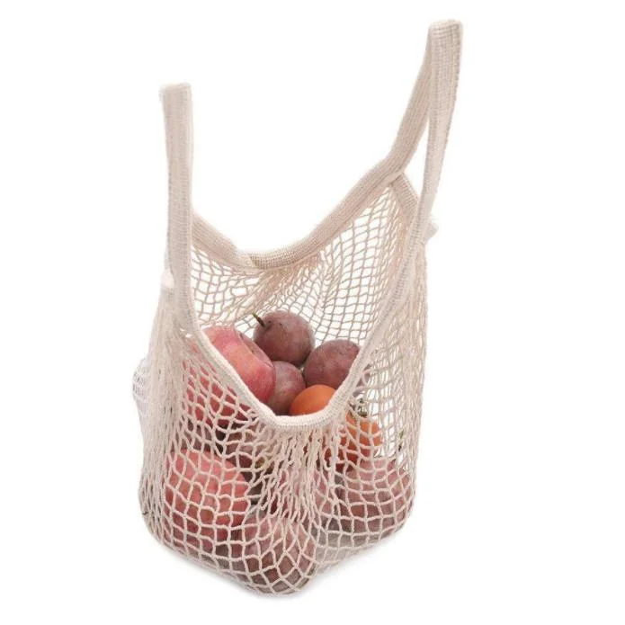 Orange Organic Cotton Biodegradable Mesh Bags for Vegetable Storage