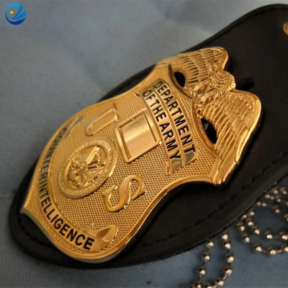 Custom Souvenir Metal Detective Oficial Sheriff Seguridad Policía Militar del Ejército Medalla honor emblema magnético Enamel Chaplain de Seguridad Pública pasador de solapa Distintivo